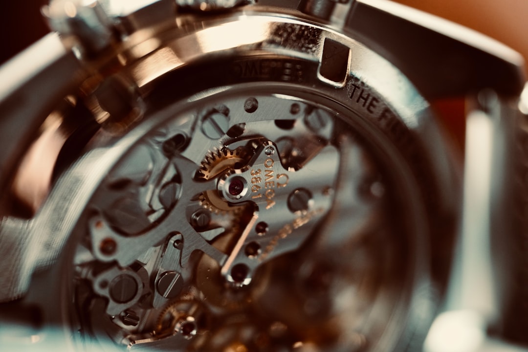 Close-up of intricate watch movement gears