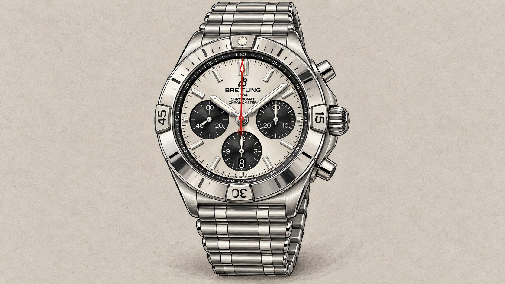 Illustration of the Breitling AB0134101G1A1.