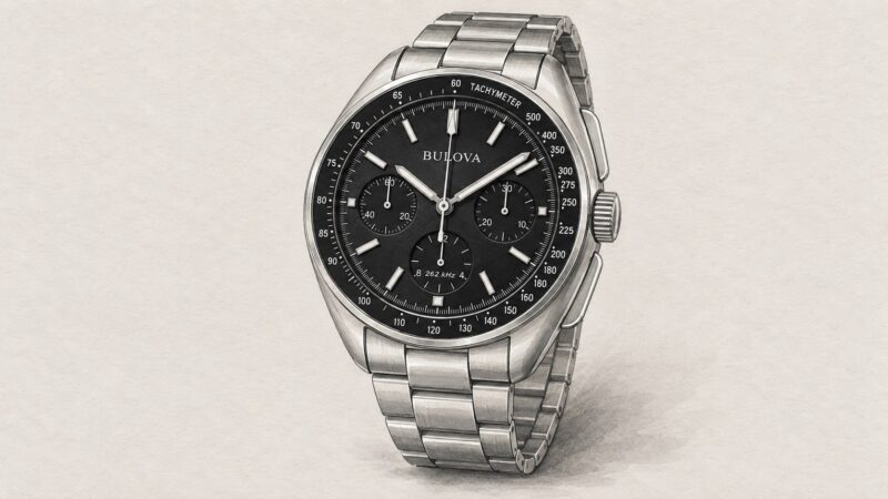 AI editorial illustration of the Bulova 96K111 watch.
