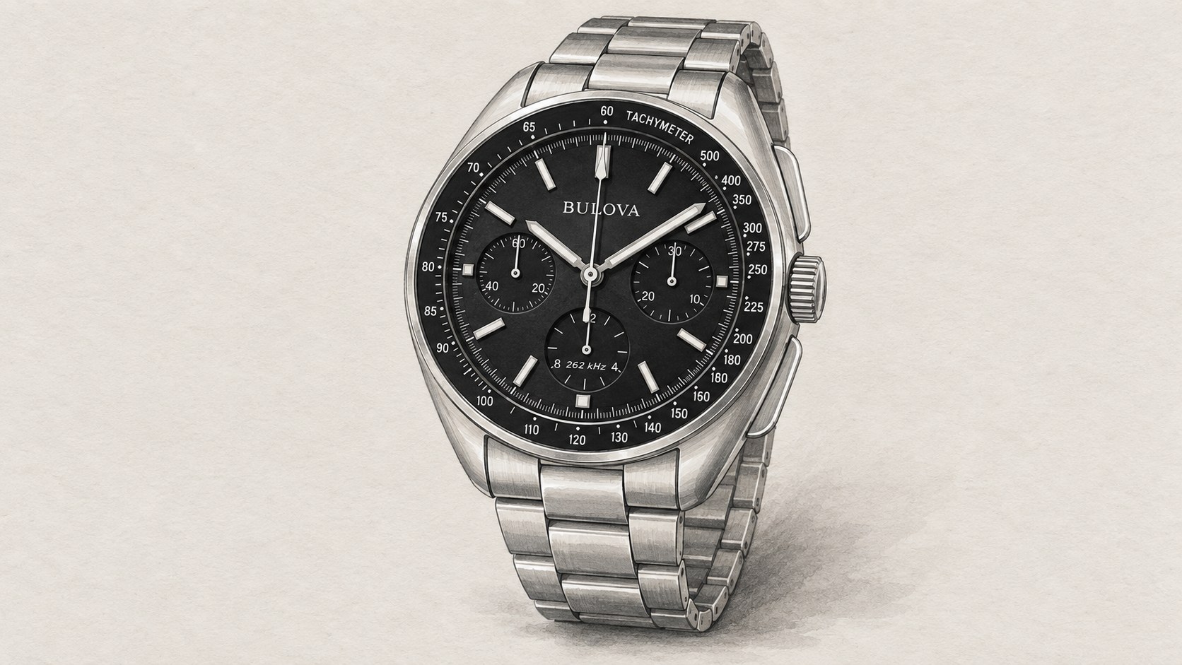 AI editorial illustration of the Bulova 96K111 watch.