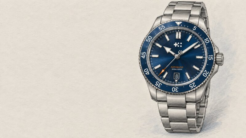 Editorial illustration of Christopher Ward C60-40ADA31S0BB1-B0