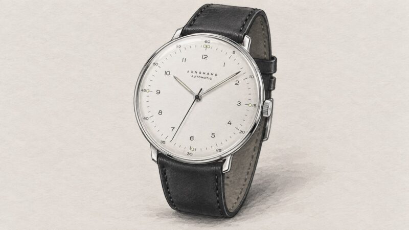 AI editorial illustration of the Junghans 27/3500.02 watch.