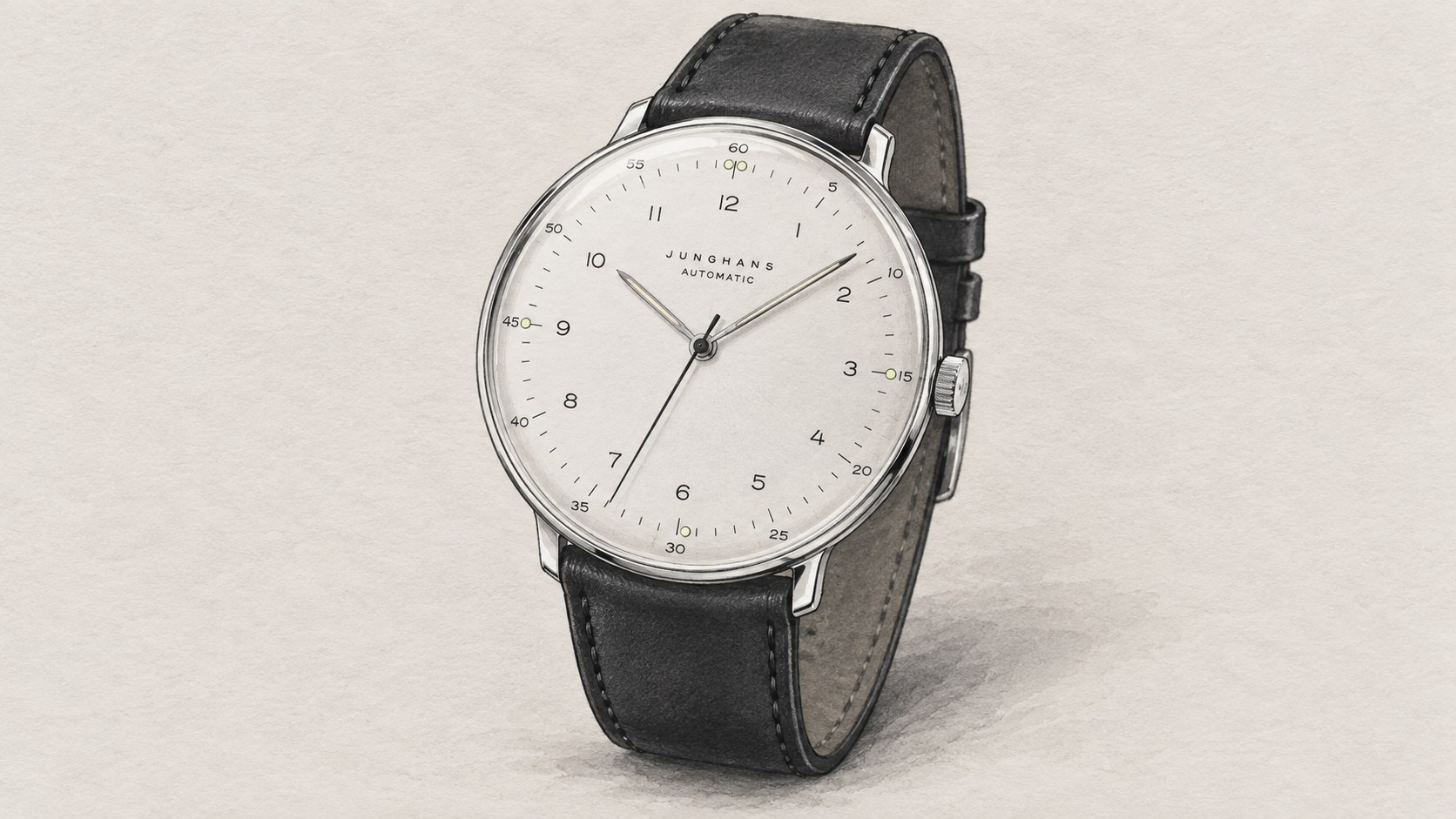 AI editorial illustration of the Junghans 27/3500.02 watch.