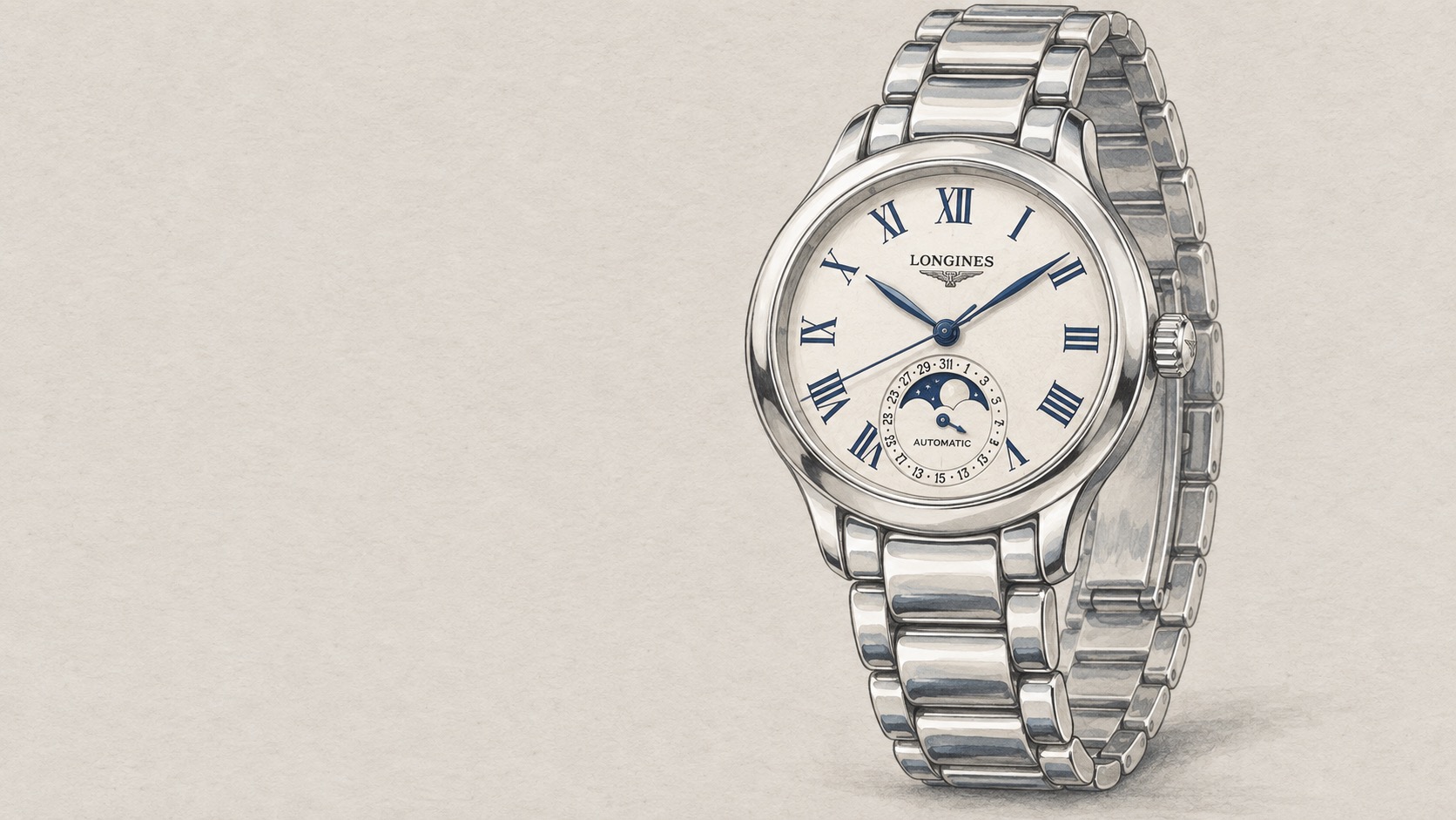 Editorial illustration of Longines L8.126.4.71.6