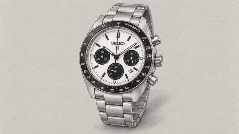 AI editorial illustration of the Seiko SSC813P1 watch.