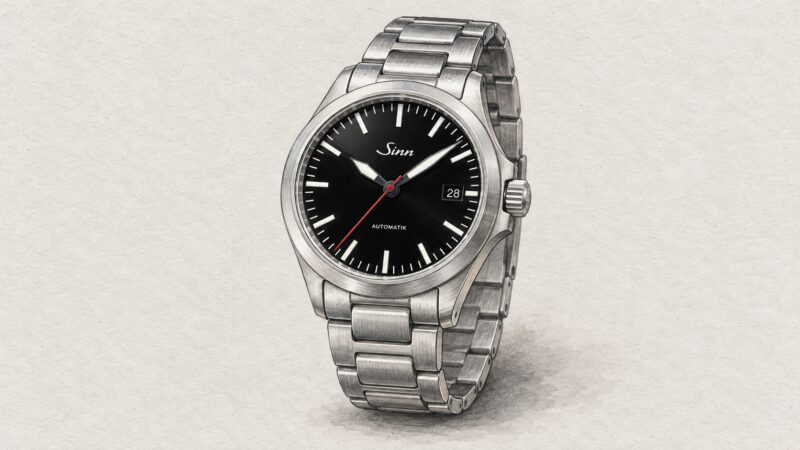 AI editorial illustration of the Sinn 556 I RS watch.