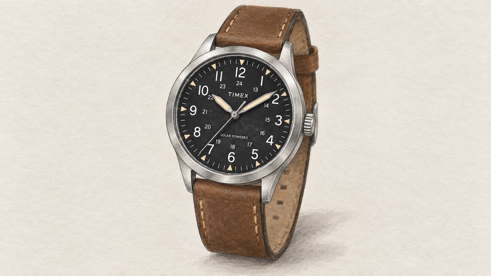 AI editorial illustration of the Timex TW2V00200 watch.