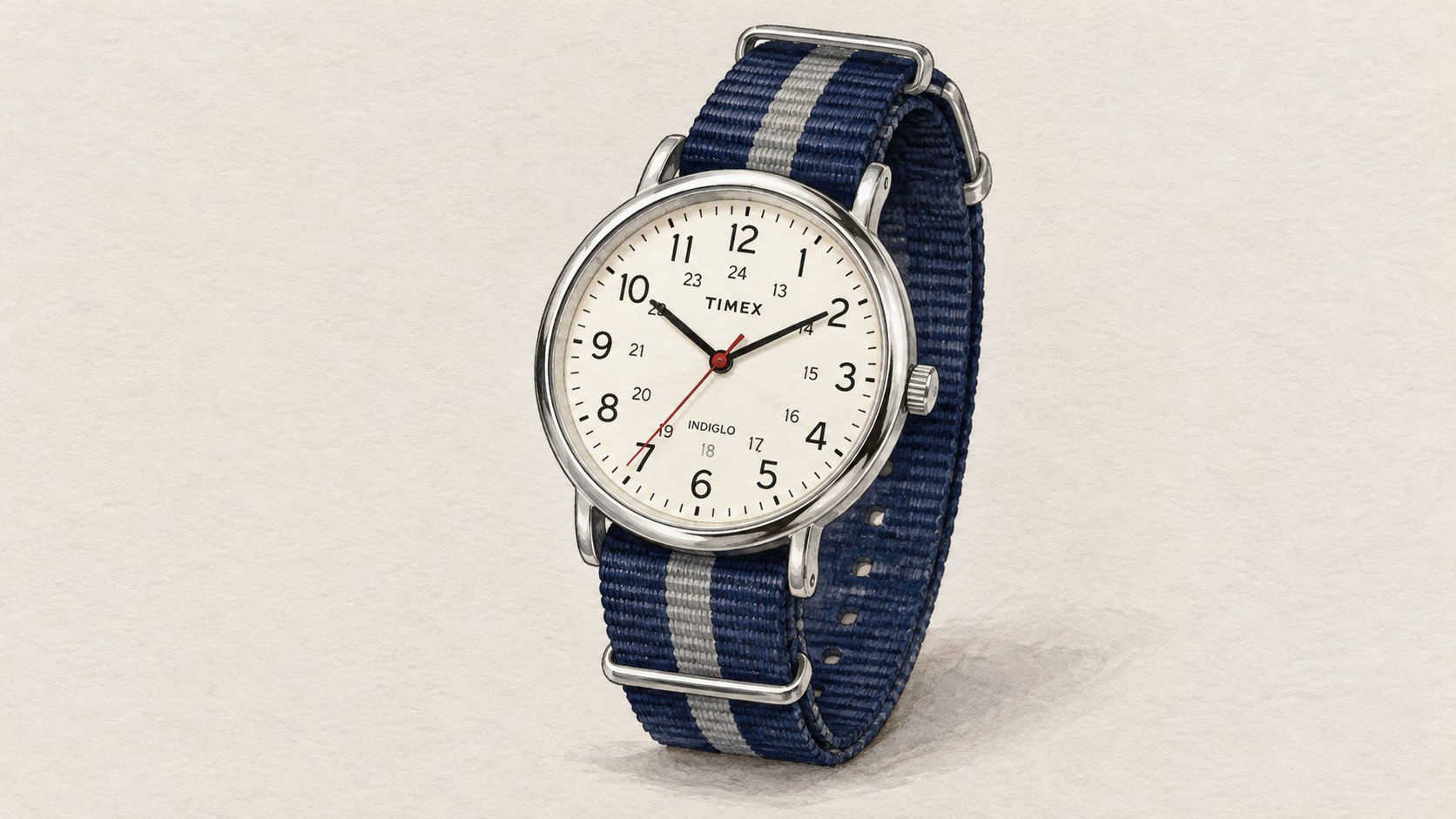 AI editorial illustration of the Timex T2N654 watch.