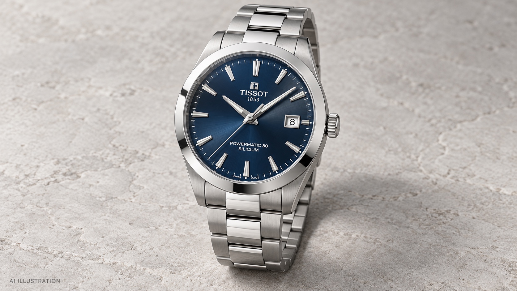 Illustration of the Tissot Gentleman Powermatic 80, reference T127.407.11.041.00.