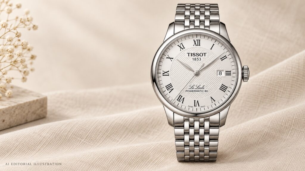 Illustration of the Tissot Le Locle Powermatic 80, reference T006.407.11.033.00.