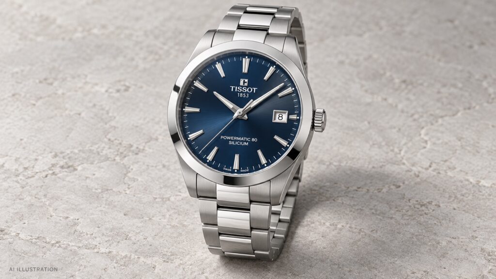 Illustration of the Tissot Gentleman Powermatic 80, reference T127.407.11.041.00.